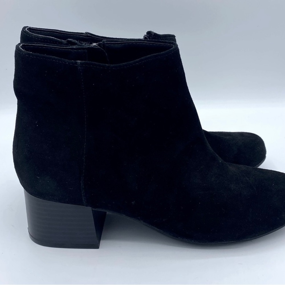 KENNETH COLE Womens Black Road Stop Round Toe Block Heel Leather Booties‎ 7
